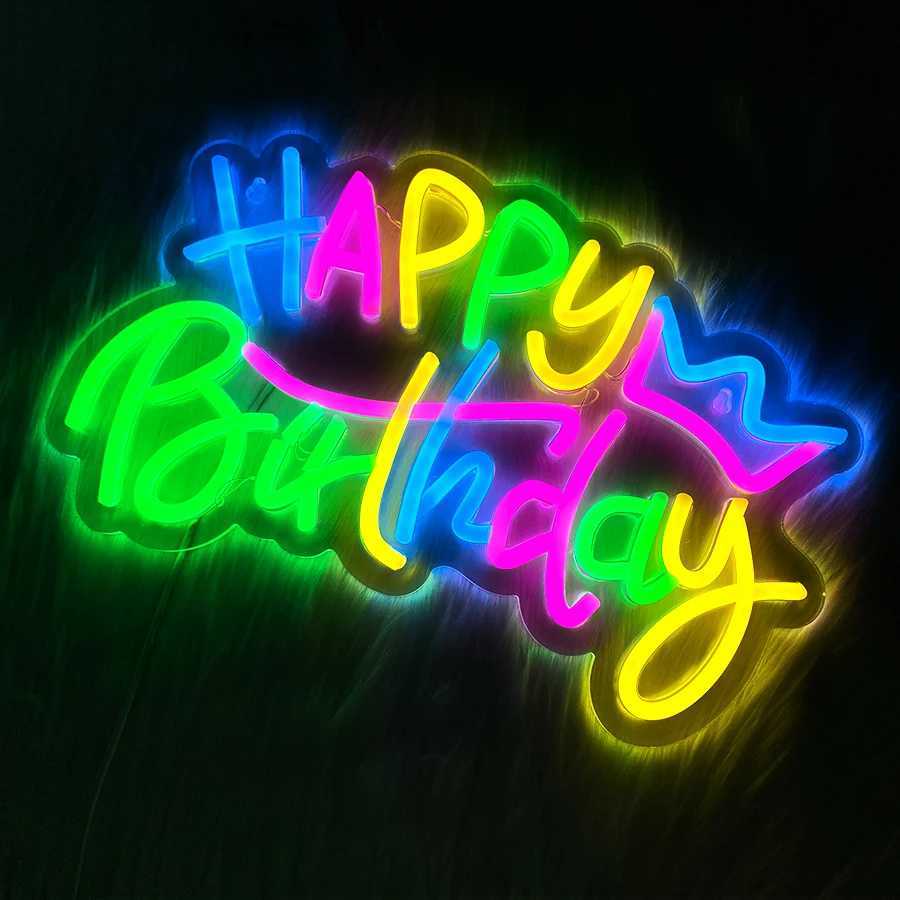 Happy Birthday Neon Sign For Birthday Party Wall Decor Party Decoration Home Bedroom Living Room Decor Bar Club H251201