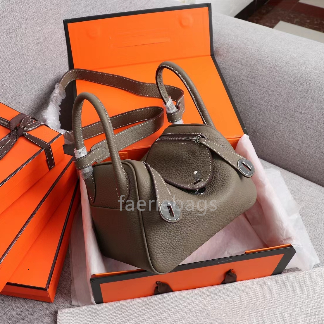 mini purse design Shoulder Bag Fashionable luxury handbag Togo Leather handmade stitching etoupe trench gris pearl many colors to choose fast delivery luxury bag