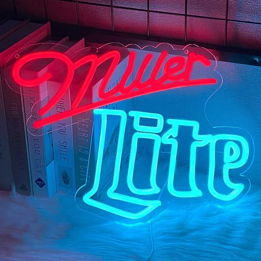 Miller Lite Led Neon Lights Are Used For Wall Decoration Usb Power Supply With Switch MenS Caves Bars Christmas Decoration H251201