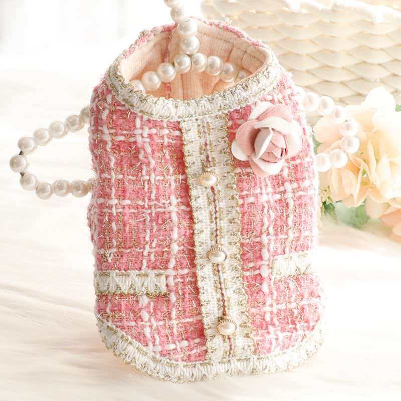 Chic Style Small Dog Vest Coat Princess Luxury Designer Pet Autumn Winter Clothes for Wholesale