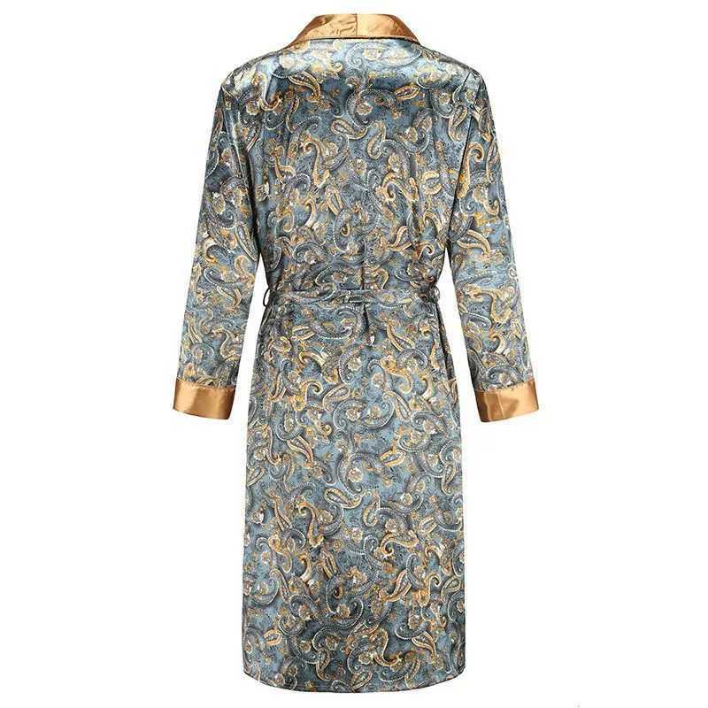 Luxury Mens Silky Kimono Robe Loose Home Clothes Female Dragon Printing Dressing Gown Male Sleepwear Loose Loungewear Pjs C251202