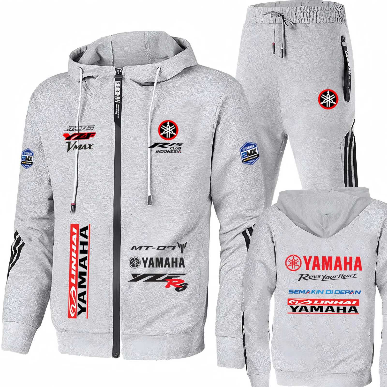 YAMAHA Motorcycle Mens Two Piece Clothes and Pants Set for Morning Running Sports and Leisure Outdoor Fishing Windproof W251202