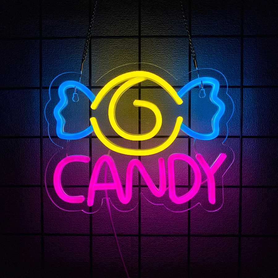 Candy Series Neon Sign Store Business Wall Lamp Usb Powered Used For Party Shopping Cart Display Snack Shop Art Decor H251201