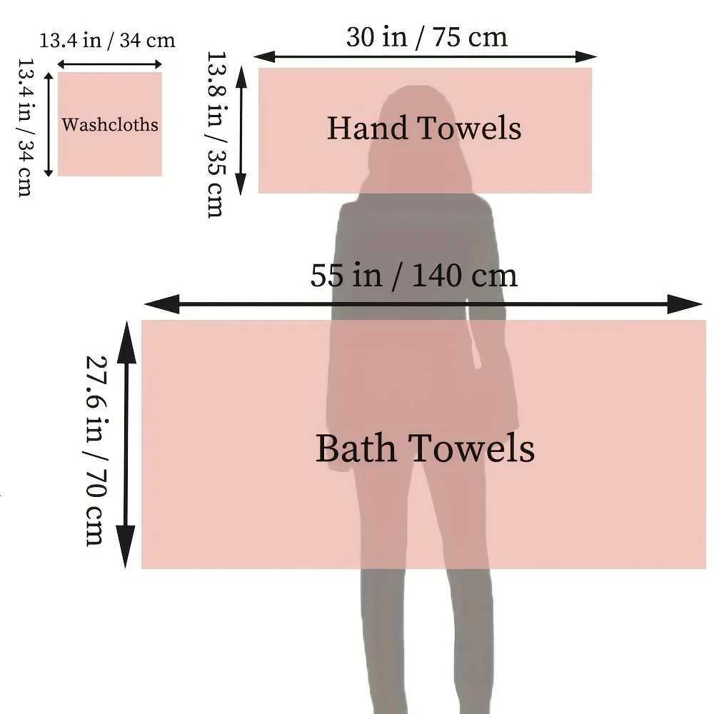 Towel 6pcs Bath Towels Set Cotton 2pcs Washcloths 2pcs Hand Towels 2pcs Bath Towels Absorbent Quick-drying Soft for Bathroom Hotel Y251202