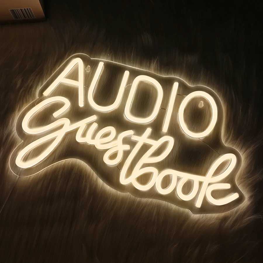 Audio Guestbook Neon Sign Wedding Message Led Neon Wall Decor Bedroom Bar Party Wedding Scene Luminous Sign Wall Lamp H251201