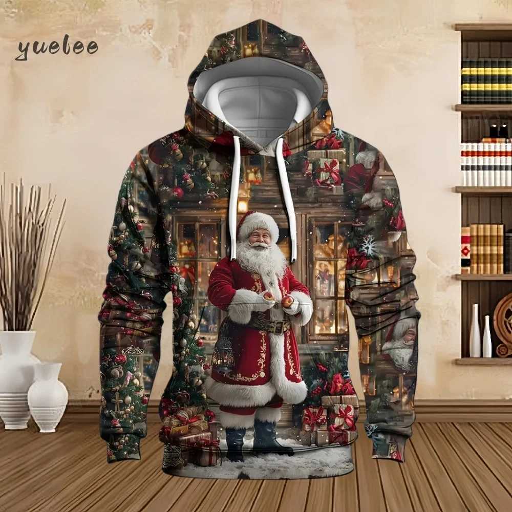 Mens Christmas Beer Hooded Sweater Christmas Party Long Sleeve with Drawstring Hoodies Comfortable Oversize Sweatshirt for Men J251203