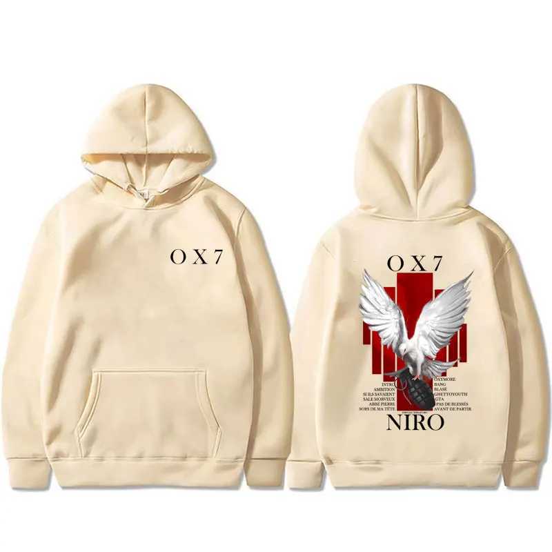 Rapper Niro OX7 graphic hoodie mens hip-hop fashion pop music hoodie casual Vintage sports hoodie J251203