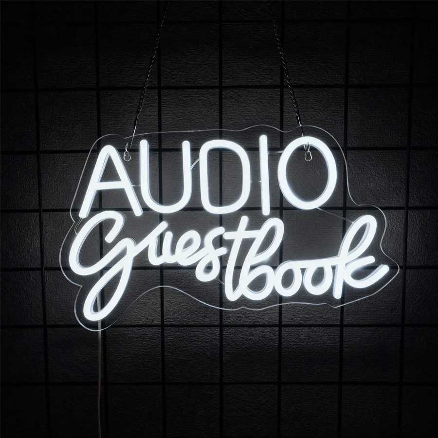 Audio Guestbook Led Neon Sign Suitable For Birthday Parties Corporate Activities Graduation Ceremony Wedding Art Decor H251201