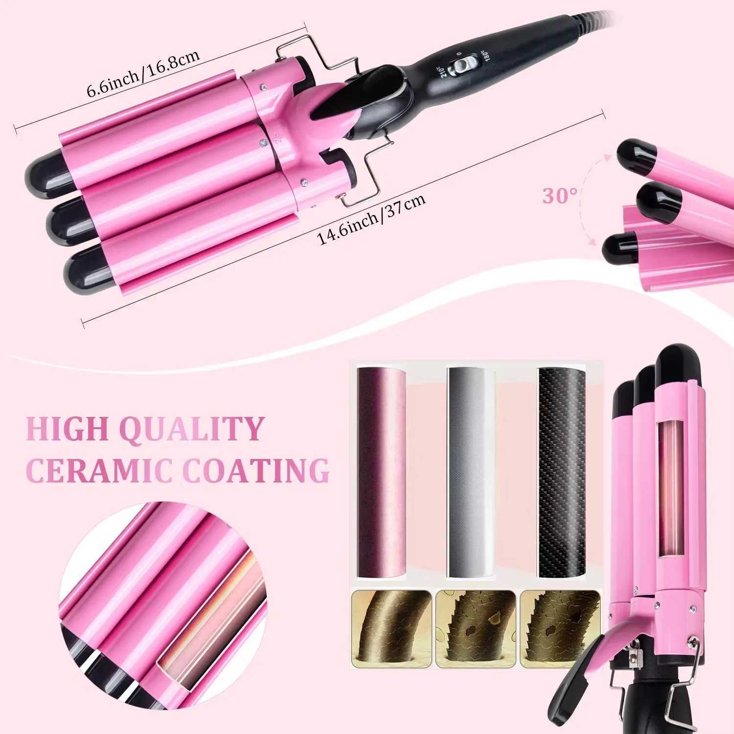 3 Barrel Curling Iron Ceramic Styling Tools for All Hair Styling ToolsProfessional Hair Tools Curler Iron for Hair 25mm C251202