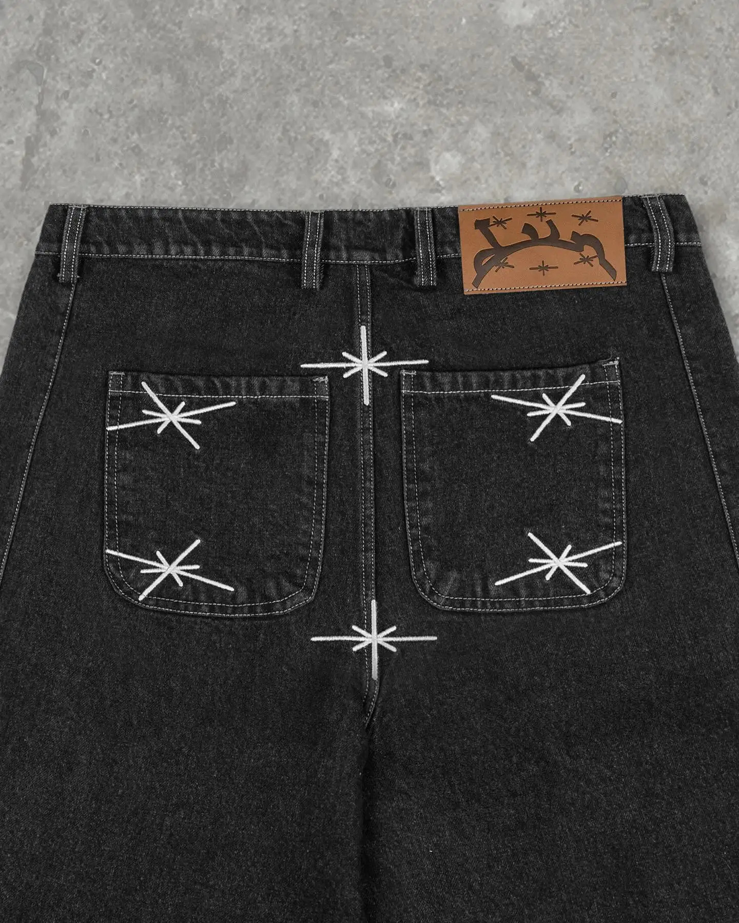 Divin Street Geometry Graphic Embroidery Baggy Denim Shorts Y2k Retro Hip Hop Trendy Gym Shorts Men Women Jorts 251201