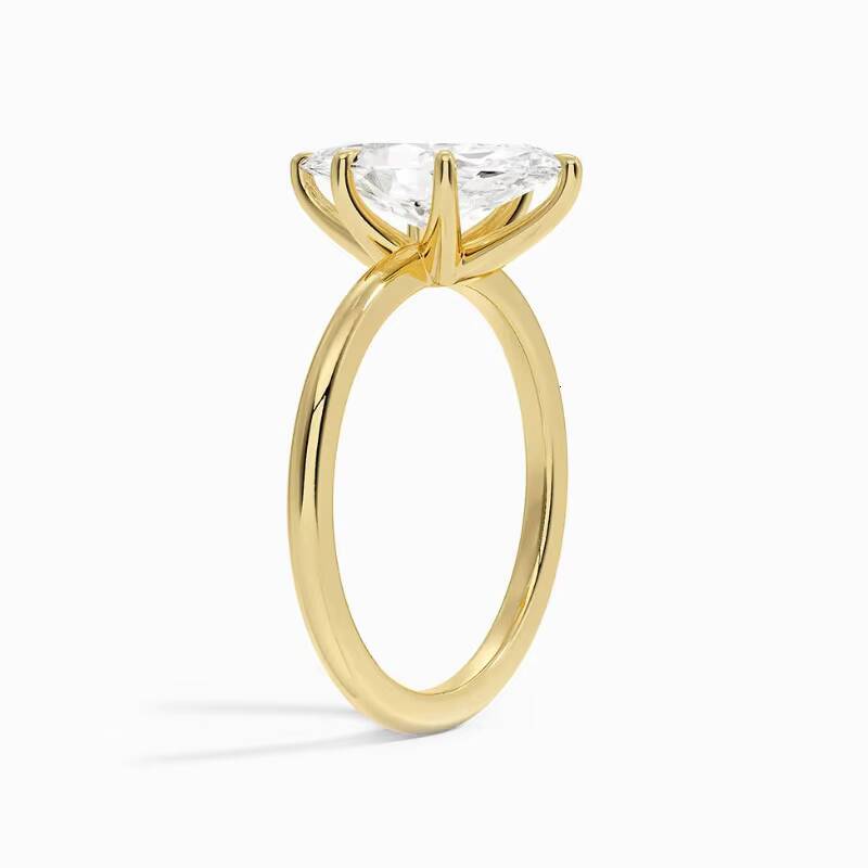 05ct 1ct 2ct Marquise Cut Solitaire Ring IGI Lab Growm Diamond 14K Solid Gold 6 Prong Setting Rings with Lab CVD HPHT Diamond