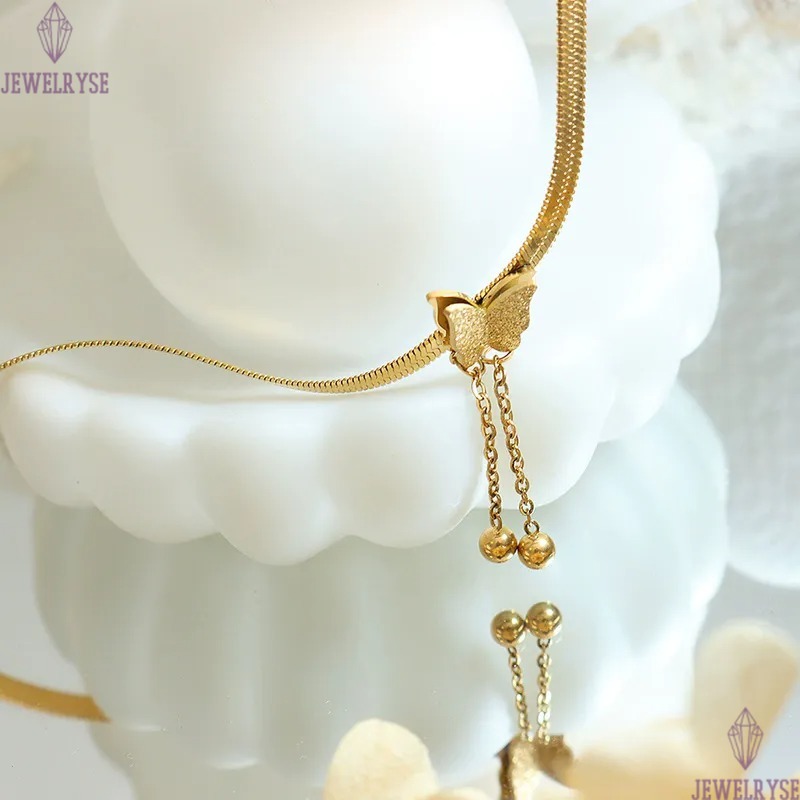 top 18k gold butterfly stainless steel designer necklace for woman party home pendant luxury necklaces school silver choker women jewelry travel birth
