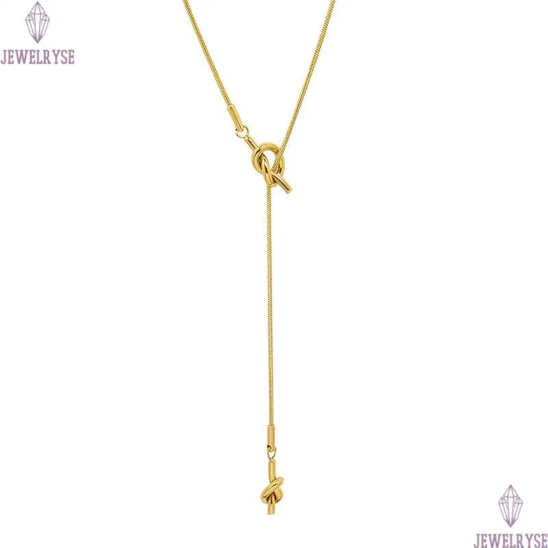 punk gold long knot chain necklace designer for woman stainless steel silver chains necklaces 65cm daily outfit fashion women jewelry birthday friend 