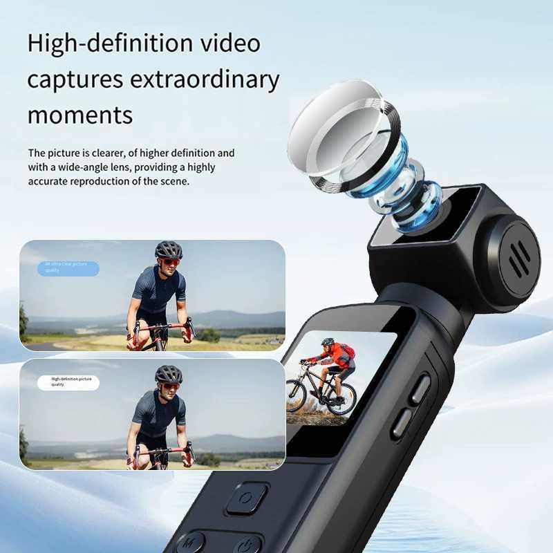 BOBLOV 5K Body Camera Sports Camera 270 Rotating Lens External Mic Support Wearing Cams EIS Stabilization for Meeting Vloggers J251115