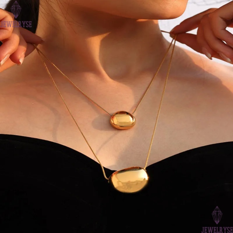 punk stainless steel designer necklace for woman party gold long chain geometric pendants necklaces women sweater chains fashion choker hot jewelry gi