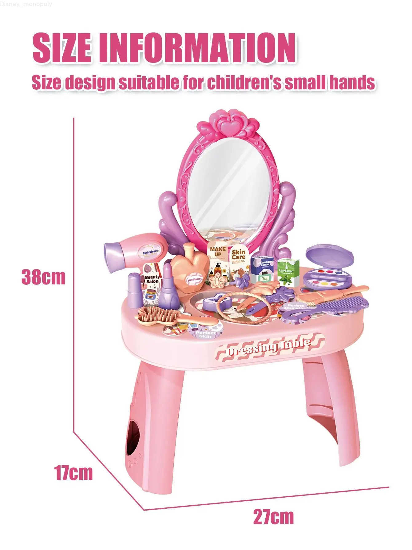 Disney 30pcs Kids dressing table toy girl simulation home makeup and makeup jewelry box 3-4 5-6 years old baby birthday gift H251202