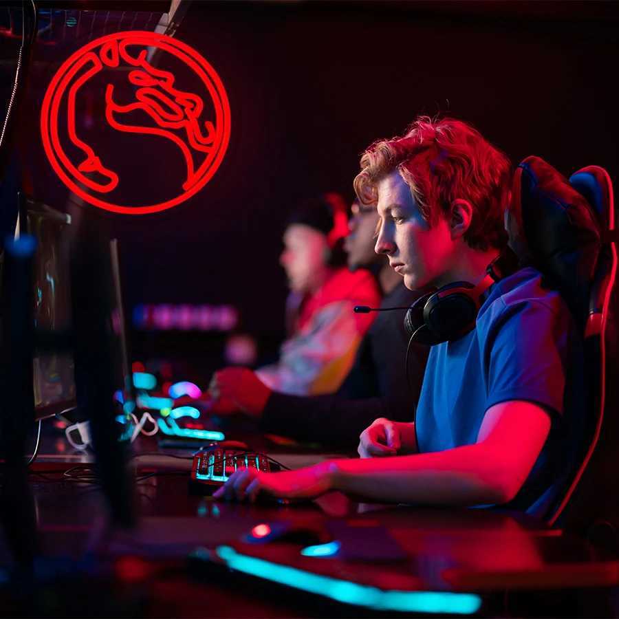 Dragon Neon Sign Red Gamer Aesthetic Operation Light Usb Powered Used For Bedroom Game Room Bar Club Man Cave Decor H251201