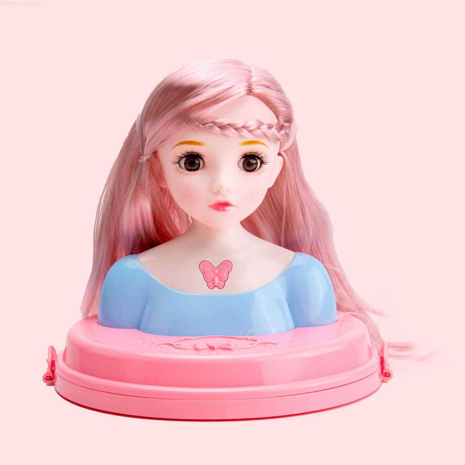 Disney European Fashion Half Body Makeup Hairstyle Mannequin Head Play House Girl Princess Dress Up Practice Makeup Hair Combing Toys H251202