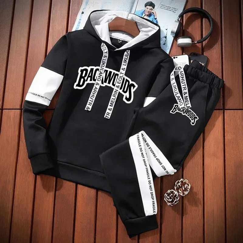 Daily Quality Autumn Winter Simple Mens Tracksuit Casual Sports Hooded Single Sweatshirts And Sweatpant Comfort Outdoor Jogging W251202