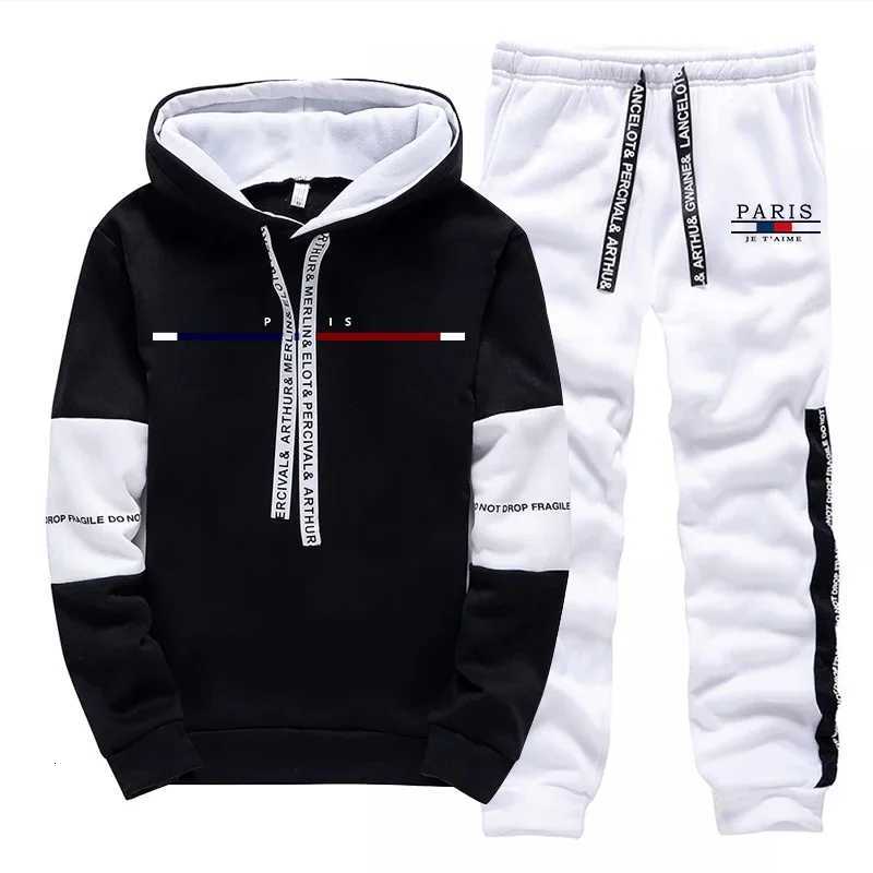 Mens Tracksuit Casual Versatile Printing Hoodie Sweatshirts Sweatpants Fall Winter Daily Sports Jogging Mens Clothing Tops Pants W251202
