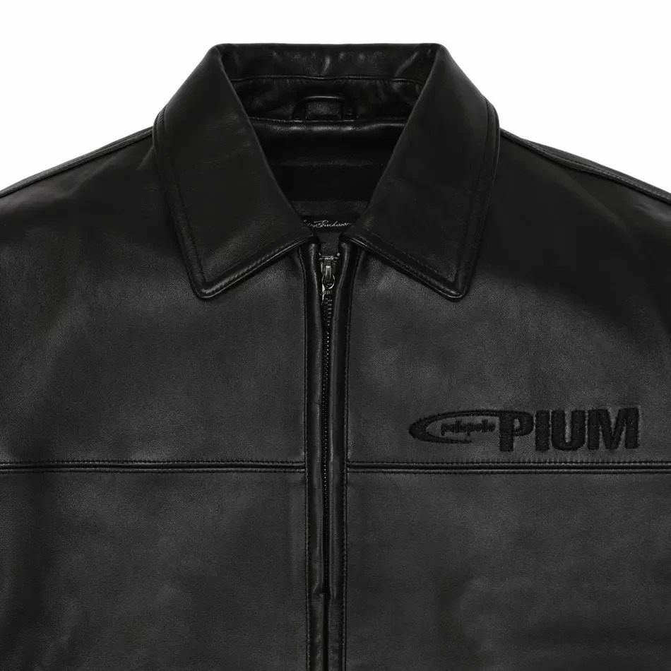 Streetwear Vintage Leather Bomber Jacket Y2K Mens Black Zipper Jacket Sequins Letter Embroidery Oversized Motorcycle Clothing 251128