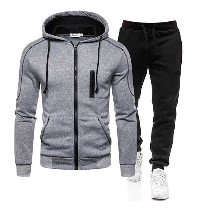 Hot Sales Sweatsuit Hoodie Sports Pants and Sportswear Casual Sweatshirt Tracksuit Coat Daily Sets for Men Two Piece Comfortable W251202