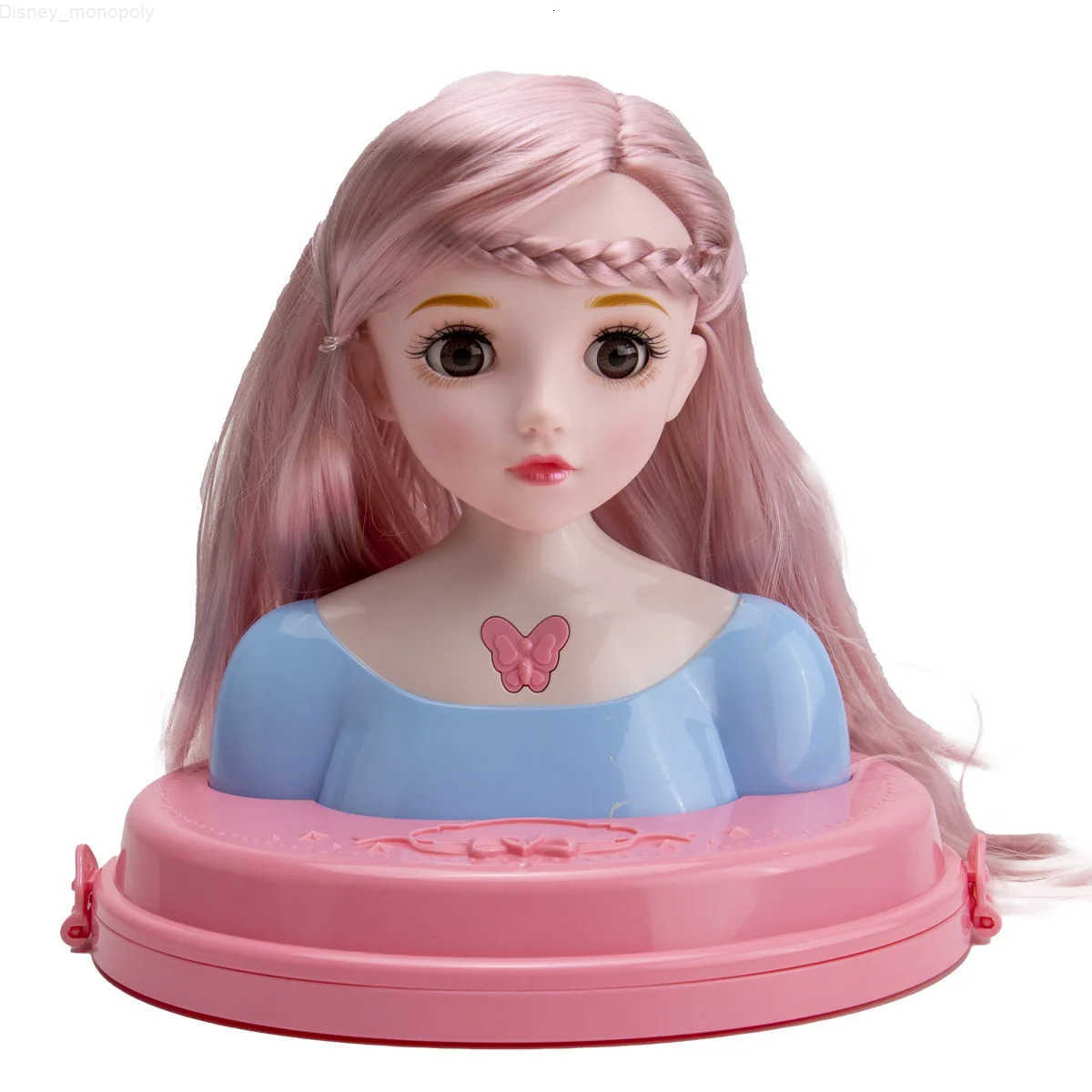 Disney European Fashion Half Body Makeup Hairstyle Mannequin Head Play House Girl Princess Dress Up Practice Makeup Hair Combing Toys H251202