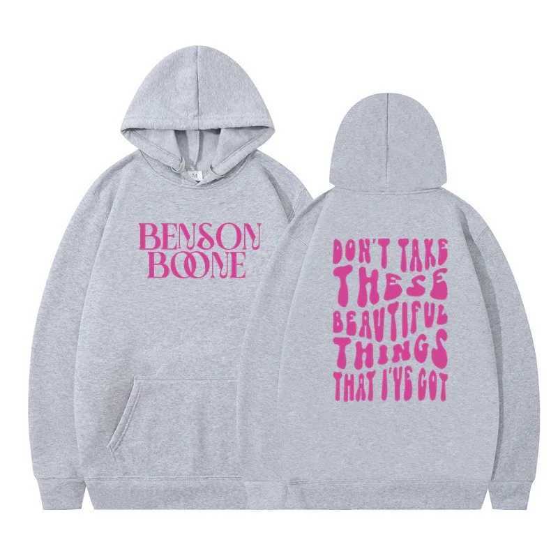 Harajuku-style humorous printed hoodie Benson Boone unisex long-sleeved sweatshirt adult mens casual warm pullover J251203