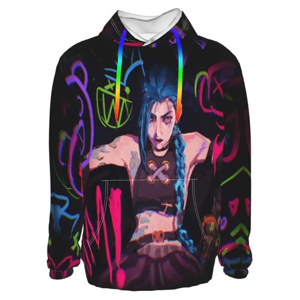 Popular Anime Arcane Jinx Hoodies 3D Printed Men/Women Cartoon Tracksuit Sweatshirt Long SLeeve Pullover Mens Hoodie J251203
