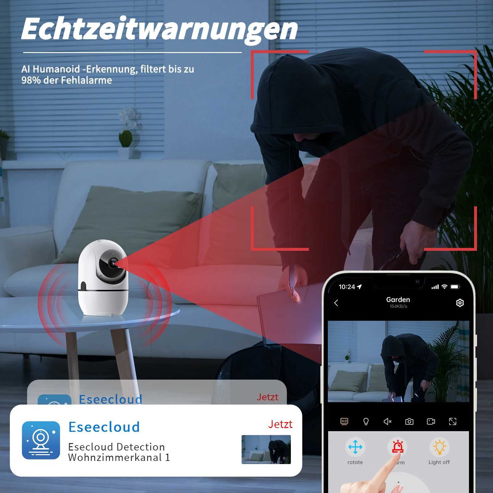 WESECUU 1080P HD He Security Cameras Security Protection Indoor Wireless WIFI 24G Wi-Fi Two-Way Talk C251202