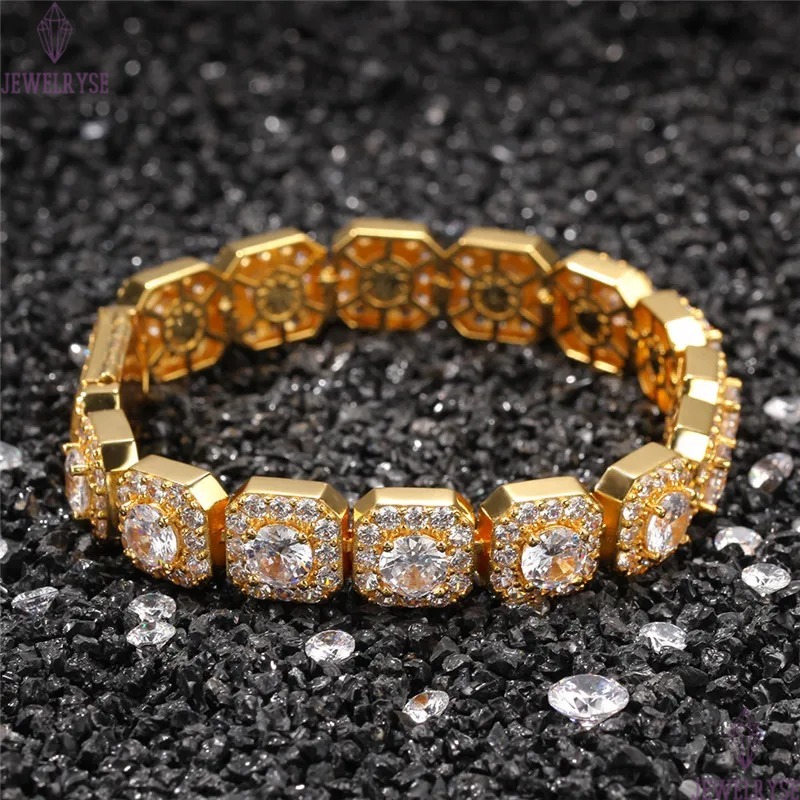 hip hop jewelry 12.5mm tennis necklace designer copper mens gold necklace bracelet white Zirconia Ice Out Chain for Man Diamond Silver Necklaces Woman