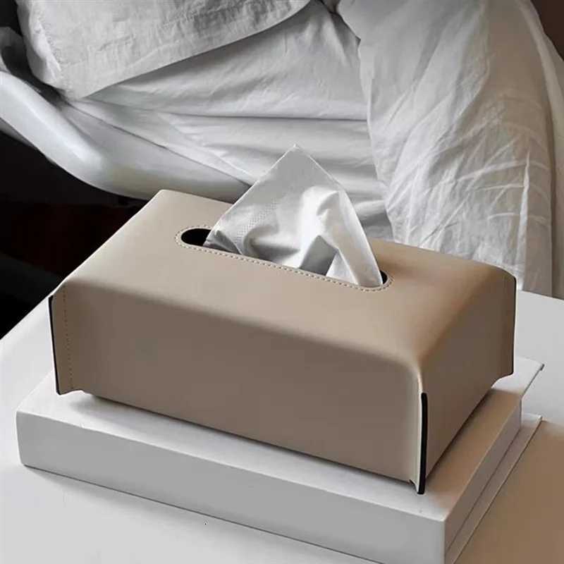 BMBY-Tissue Box Leather Napkin Case Luxury Paper Cover Living Ro Tissue Paper Holder Desktop He Tabletop Decoration Green H251201