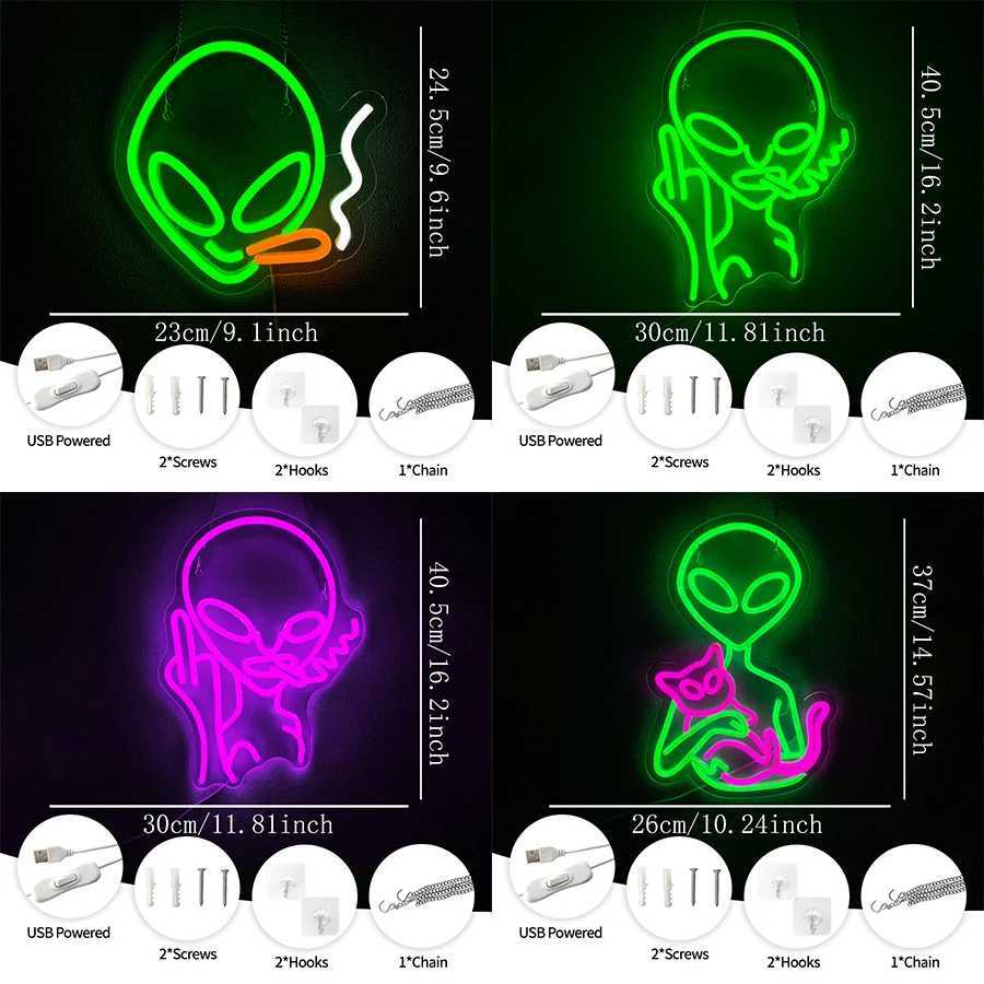 Animation Series Neon Signs Alien Personality Icons Used In Rooms Clubs Game Rooms Bars Man Caves Decor Easy To Hang H251201