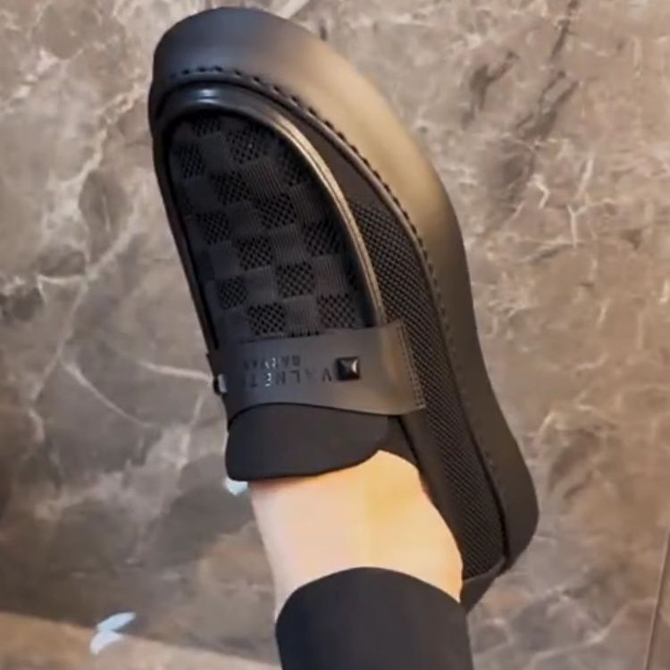 2025 new Spring and Summer New Style Sports Casual Sneakers Thick-Soled Comfortable Odor-Resistant Versatile Simple Lazy Slip-On Men's Shoes