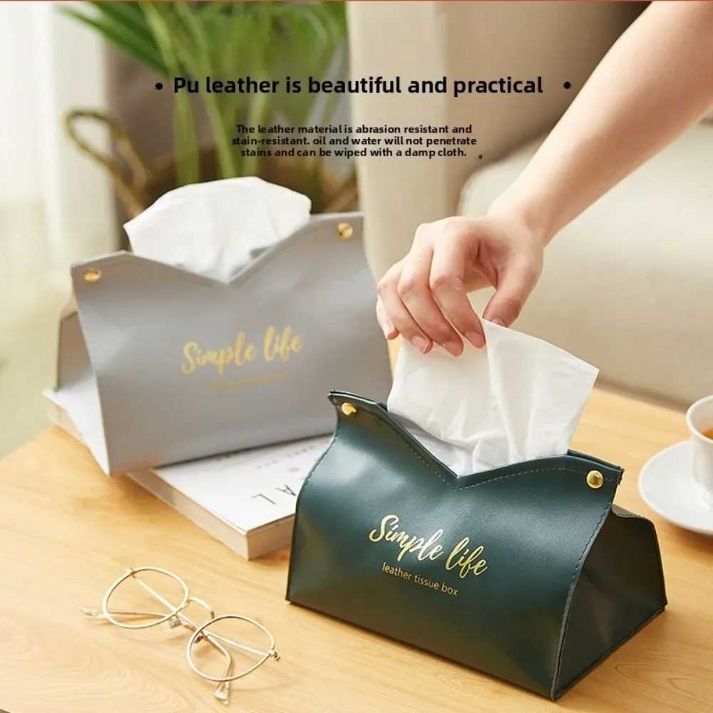 Leather Tissue Box Storage For Car Toilet He Living Ro Decoration Bedro Kitchen Desktop Nordic Large Boxes Wholes H251201