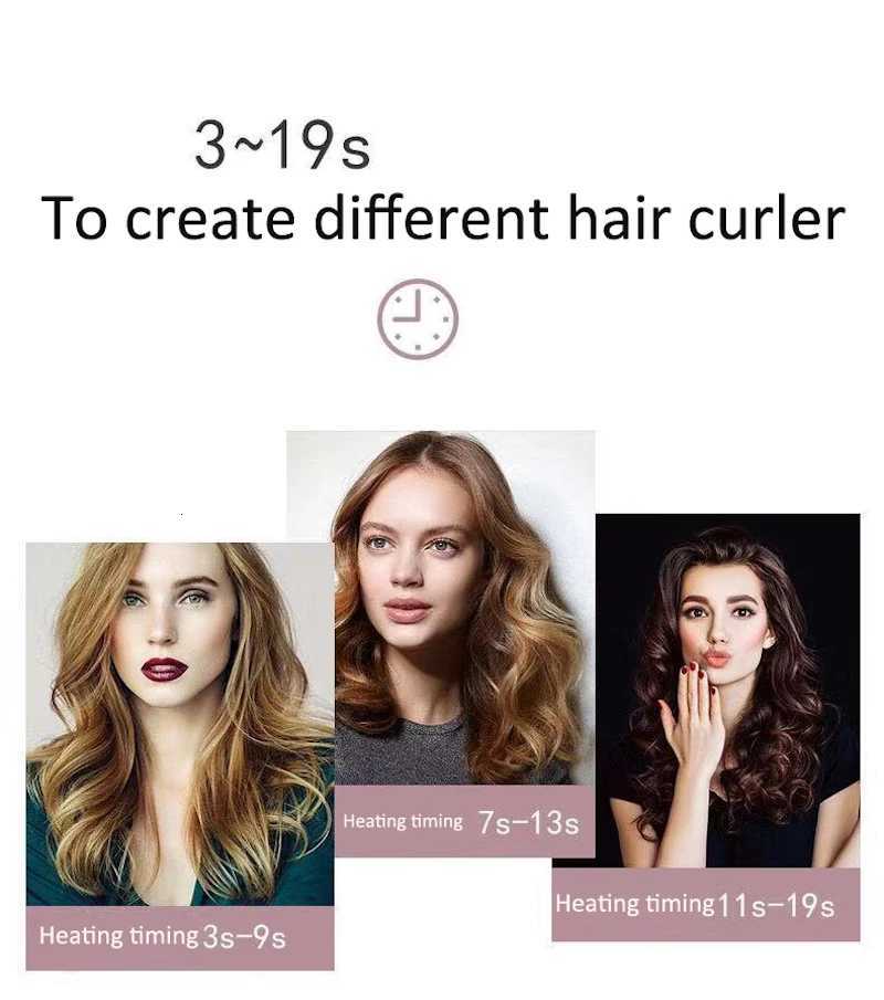 Rose-shaped Mti-Function LCD Curling Iron Professional Hair Curler Styling Tools Curlers auto rotating ceramic hair curler C251202