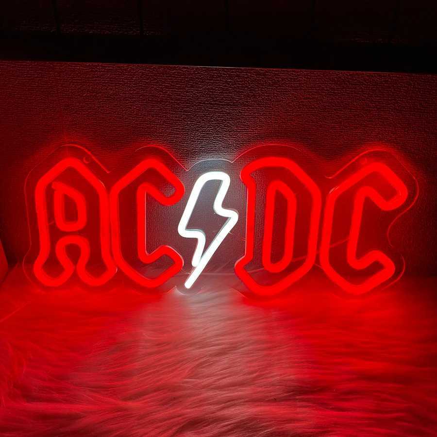 Ac/Dc Band Led Neon Sign Usb Powered Perfect For Music Festival Decoder Room Bar Club Wall Art-Ideal Gift For Music Fans H251201