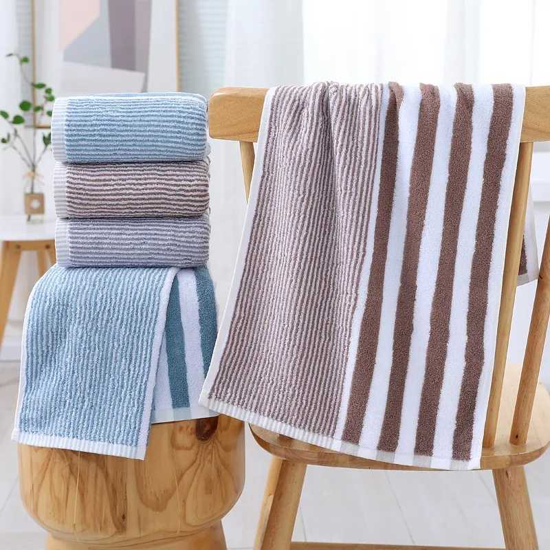 Japanese Style Gradient Striped Bathroom Towel - Strong Water Absorption Hand Face Towel Unprinted Quty Towels Y251202