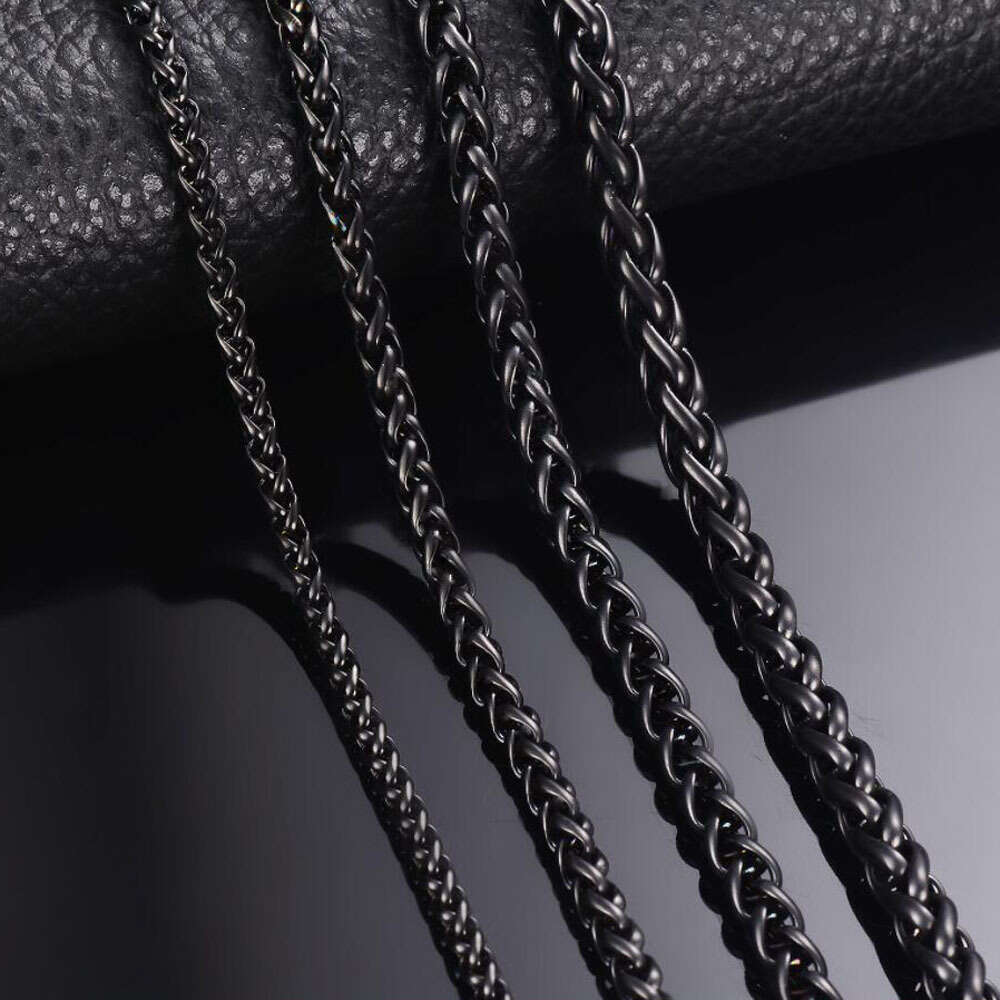 Cross-Border Hip-Hop Style Stainless Black Dragon Bone Flower Basket Titanium Steel Accessories Chain Men's Necklace In Stock Wholesale