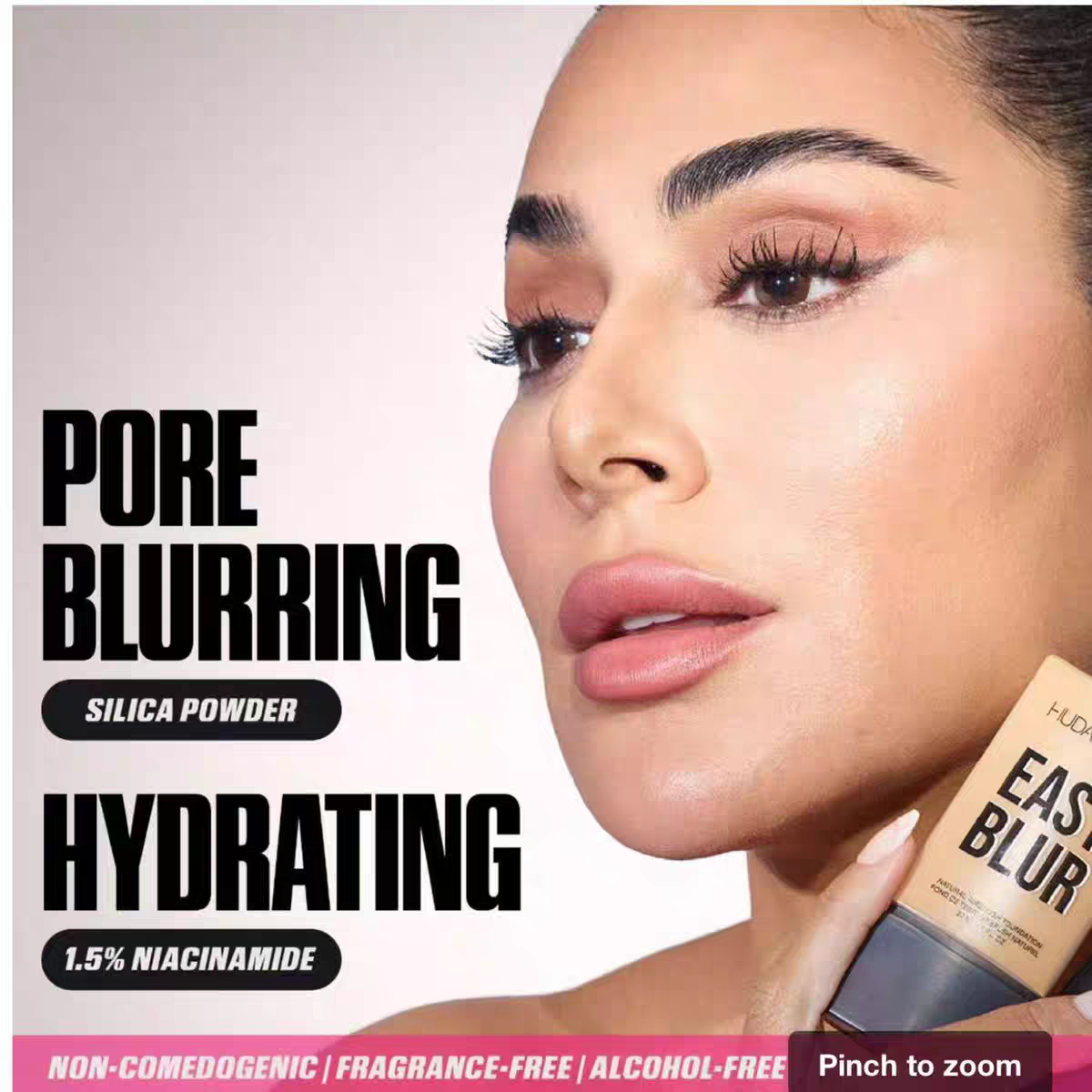 HUDA Beauty New Easy Blur Natural Air Moisturizing Soft Pyramide Skin Liquid Foundation 30ml Mist Super Concealer High Quality
