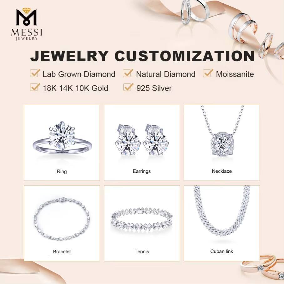 Necklace Jewelry MSN-900 18k 40cm Tennis Link Bracelet Chain 24ct Lab Grown Diamond Tennis Necklace