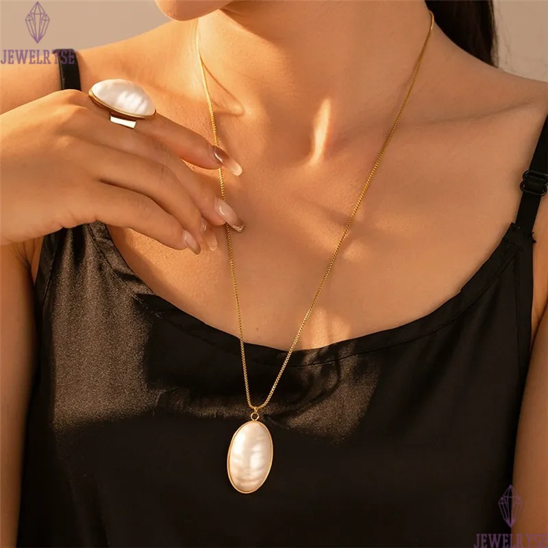 long synthetic fritillary necklace designer for woman stainless steel pendant silver 18k gold necklaces daily outfit fashion jewelry birthday family g