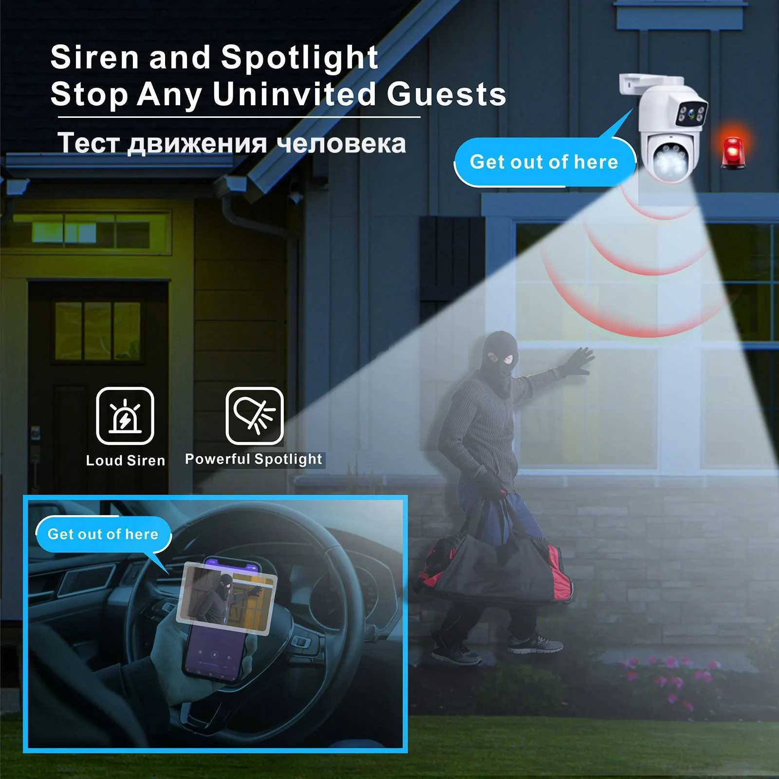 Outdoor Dual Lens 6MP PTZ POE IP Camera CCTV Security De Two-Way Au Color Night Video Surveillance For Nvr System Xmeye C251202