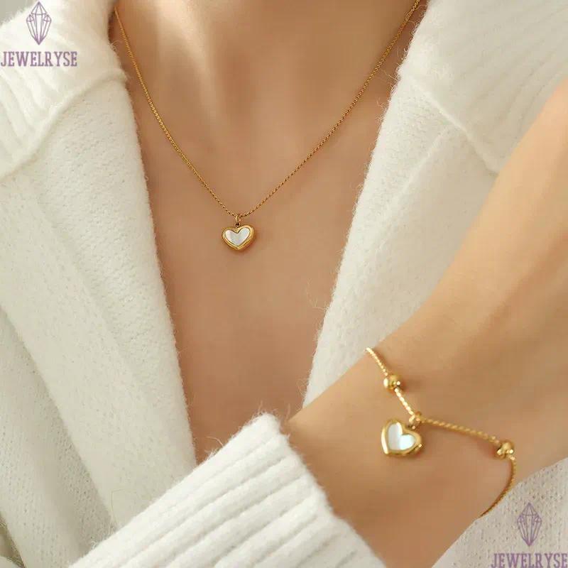 fashion heart stainless steel 18k gold designer necklace for woman party pendant luxury necklaces chain choker jewelry birthday friend valentines day 
