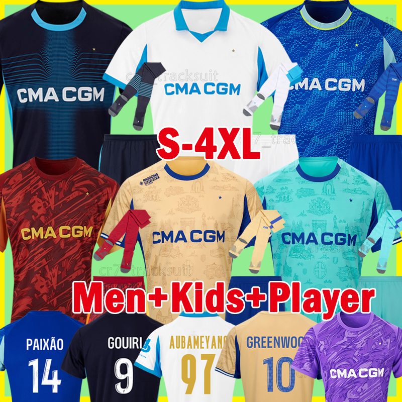 XXXL 4XL OM 25 26 Marseile Soccer Jerseys Monumentale GREENWOOD HOJBJERG PAIXAO VAZ GOUIRI Football Shirts 2025 2026 Player Version T. WEAH Goalkeeper RULLI kids kits
