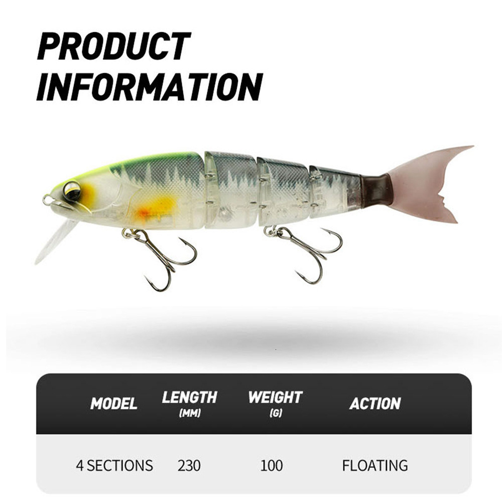 Baits Lures Swimming Bait Jointed Fishing Lure Floating Hard bait with Jerk Fishing Lure For Big Bait Bass Pike Minnow Lure High Quality 230403
