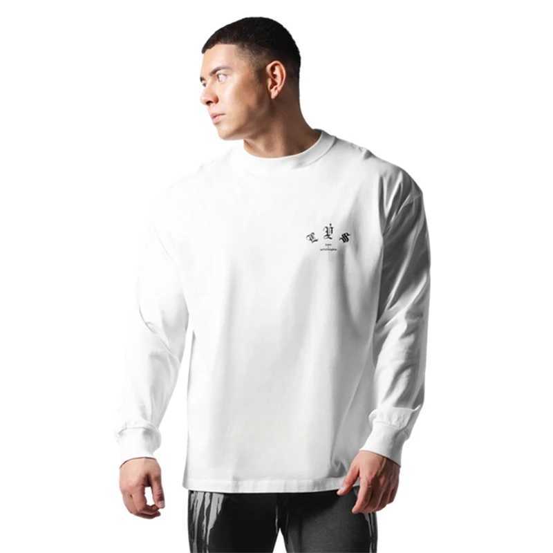 LYFT New Men Running Loose Sports T-shirt Cotton Long Sleeved T-shirt Male Brand Gym Shirt Slim Fitness Tees Training Tops J251203