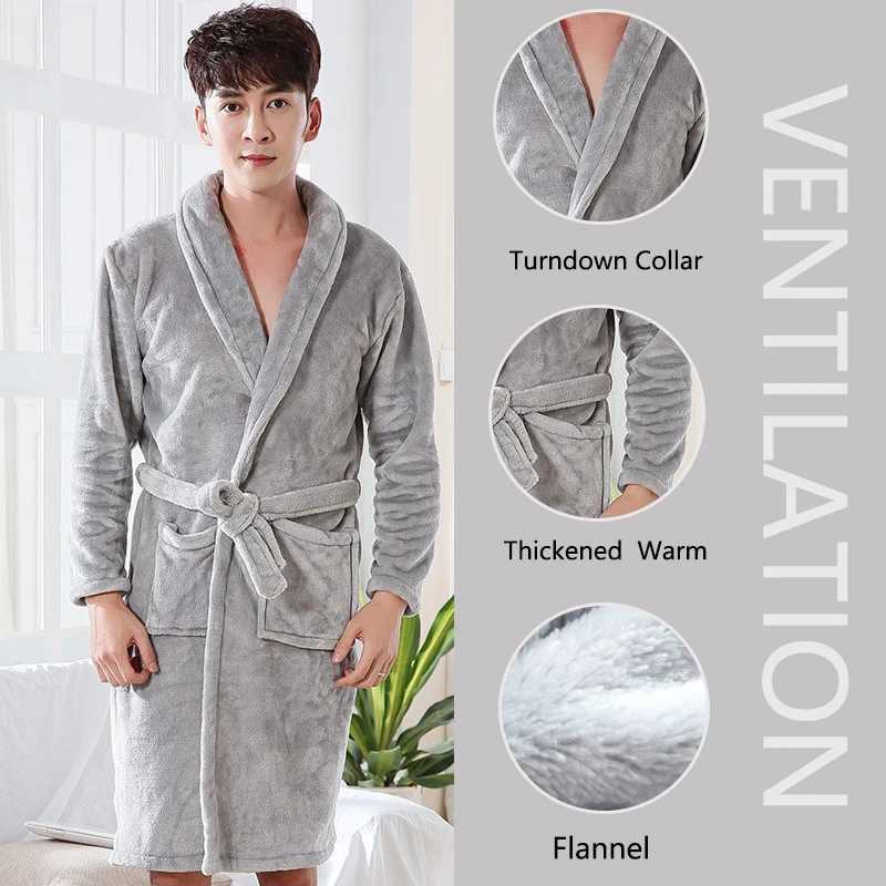 Thickened Warm Flannel Robe Large Size Autumn Winter Couple Pajamas Coral Velvet Ladies Bathrobe Homewear Padded Men Sleepwear C251202