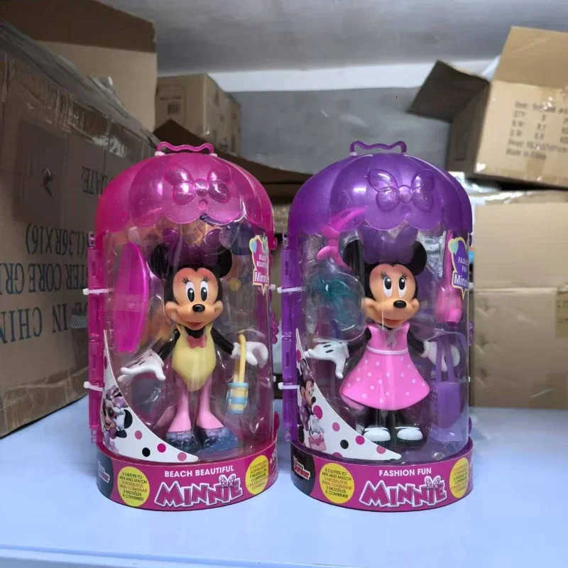Disney Junior Minnie Mouse Fabulous Fashion Funny Girls Dress-up Anime Figure Play House Toys Collect Ornaments Kids Gifts H251202