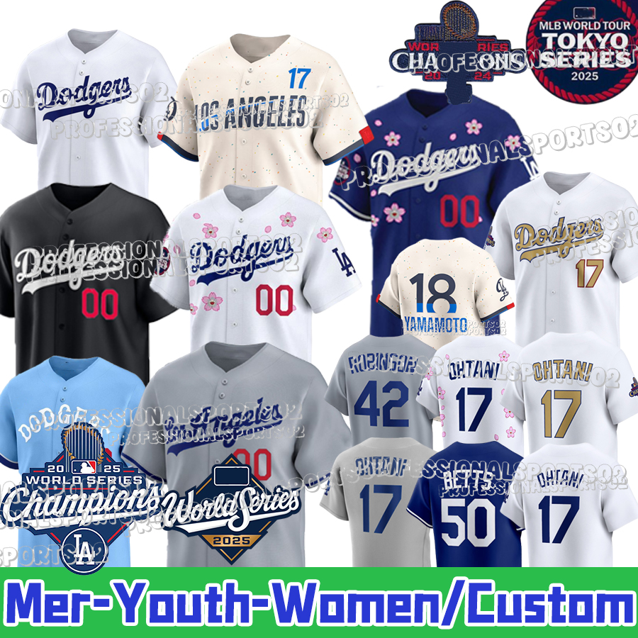 Shohei Ohtani LA Dodgers Baseball Jerseys #50 Betts #17 Ohtani #5 Freeman #18 Yamamoto Mookie Betts Freddie Freeman Yoshinobu Yamamoto
